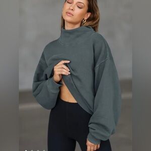 Joah brown turtleneck sweatshirt